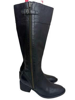 Born Fannar Leather Knee High Riding Boot Sz 8 Witchy Preppy Boho